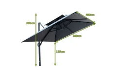 OUTFLEXX Sydney Ampelschirm, anthrazit, Aluminium/Polyester, 400 x 300 cm
