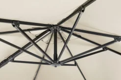 OUTFLEXX Sydney Ampelschirm, weiß/creme, Aluminium/Polyester, 300 x 300 cm, inkl. Kreuzständer, UV-beständig