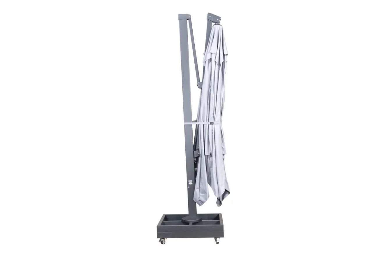 OUTFLEXX Sydney Ampelschirm, anthrazit matt/grau, Alu/Polyester,350 x 350 cm, mit Air-Vent System, inkl. Schirmständer