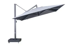 OUTFLEXX Sydney Ampelschirm, anthrazit matt/grau, Alu/Polyester,350 x 350 cm, mit Air-Vent System, inkl. Schirmständer