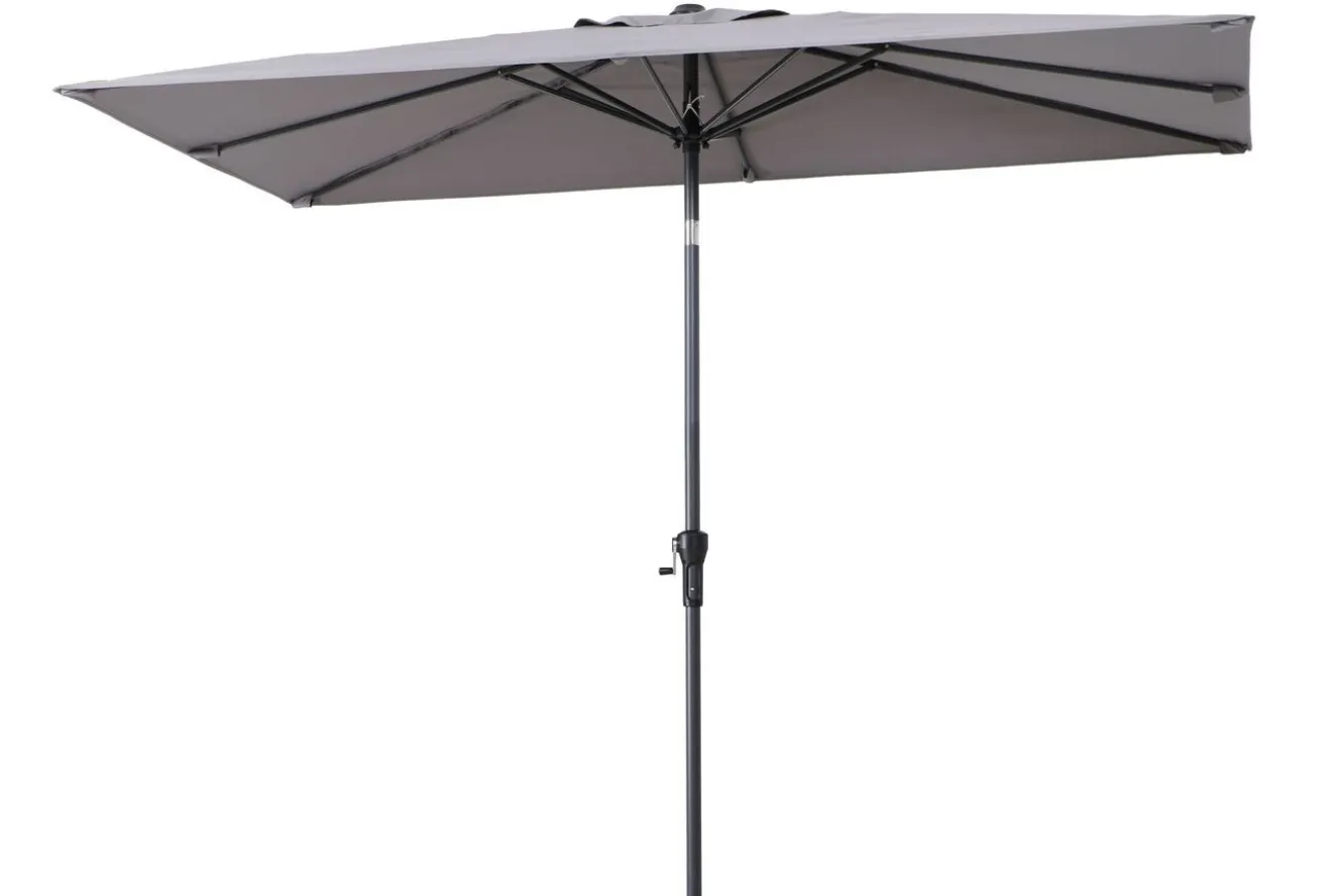 OUTFLEXX Sydney Mittelstockschirm, anthrazit, pulverbesch. Aluminium/Polyester PA-beschichtet, 270 x 150 cm