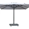 OUTFLEXX Sydney Sonnenschirm, grau, Aluminium, 400 x 400 cm, mit Air-Vent System, UV-Schutz, pulverbeschichtet, inkl. befüllbarem Schirmständer