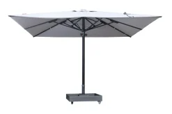 OUTFLEXX Sydney Sonnenschirm, grau, Aluminium, 400 x 400 cm, mit Air-Vent System, UV-Schutz, pulverbeschichtet, inkl. befüllbarem Schirmständer