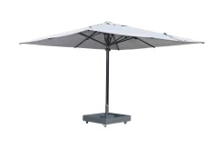 OUTFLEXX Sydney Sonnenschirm, grau, Aluminium, 400 x 400 cm, mit Air-Vent System, UV-Schutz, pulverbeschichtet, inkl. befüllbarem Schirmständer