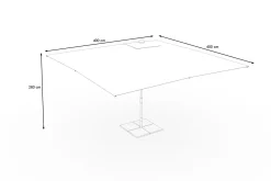 OUTFLEXX Sydney Sonnenschirm, grau, Aluminium, 400 x 400 cm, mit Air-Vent System, UV-Schutz, pulverbeschichtet, inkl. befüllbarem Schirmständer