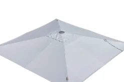 OUTFLEXX Sydney Sonnenschirm, grau, Aluminium, 400 x 400 cm, mit Air-Vent System, UV-Schutz, pulverbeschichtet, inkl. befüllbarem Schirmständer