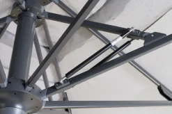 OUTFLEXX Sydney Sonnenschirm, grau, Aluminium, 400 x 400 cm, mit Air-Vent System, UV-Schutz, pulverbeschichtet, inkl. befüllbarem Schirmständer