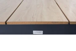 OUTFLEXX Tallinn Garten-Essgruppe, 8 Personen, Tisch 200x90 cm, Alu/Holzimitat, anthrazit/natur
