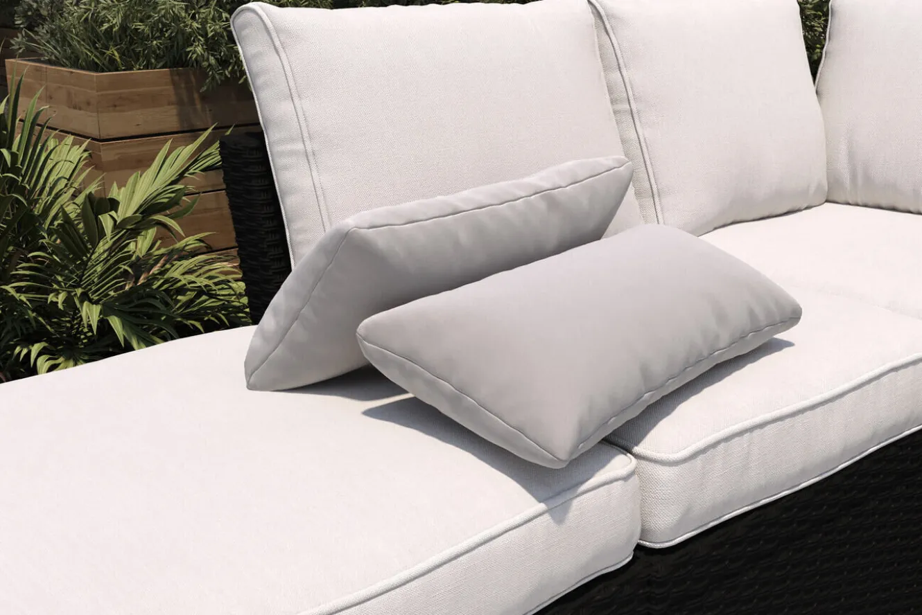 OUTFLEXX Tampere Dekokissen, desert sand, 100% Polyacryl, 30 x 60 cm, Premium 2er-Set