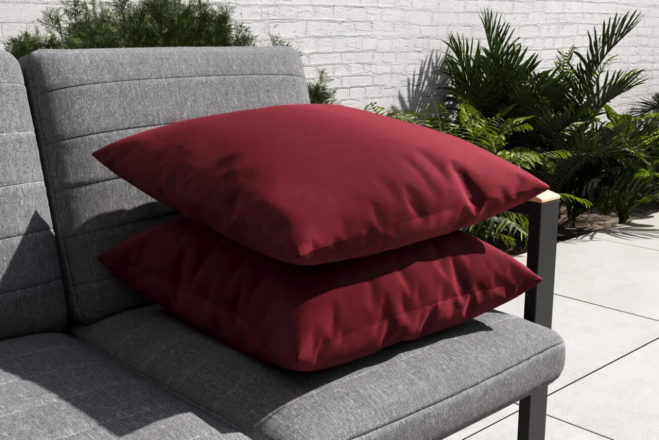 OUTFLEXX Tampere Dekokissen, rot, 100% Polyacryl, 45 x 45 cm, Premium 2er-Set