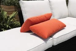 OUTFLEXX Tampere Dekokissen, orange, 100% Polyacryl, 30 x 60 cm, Premium 2er-Set