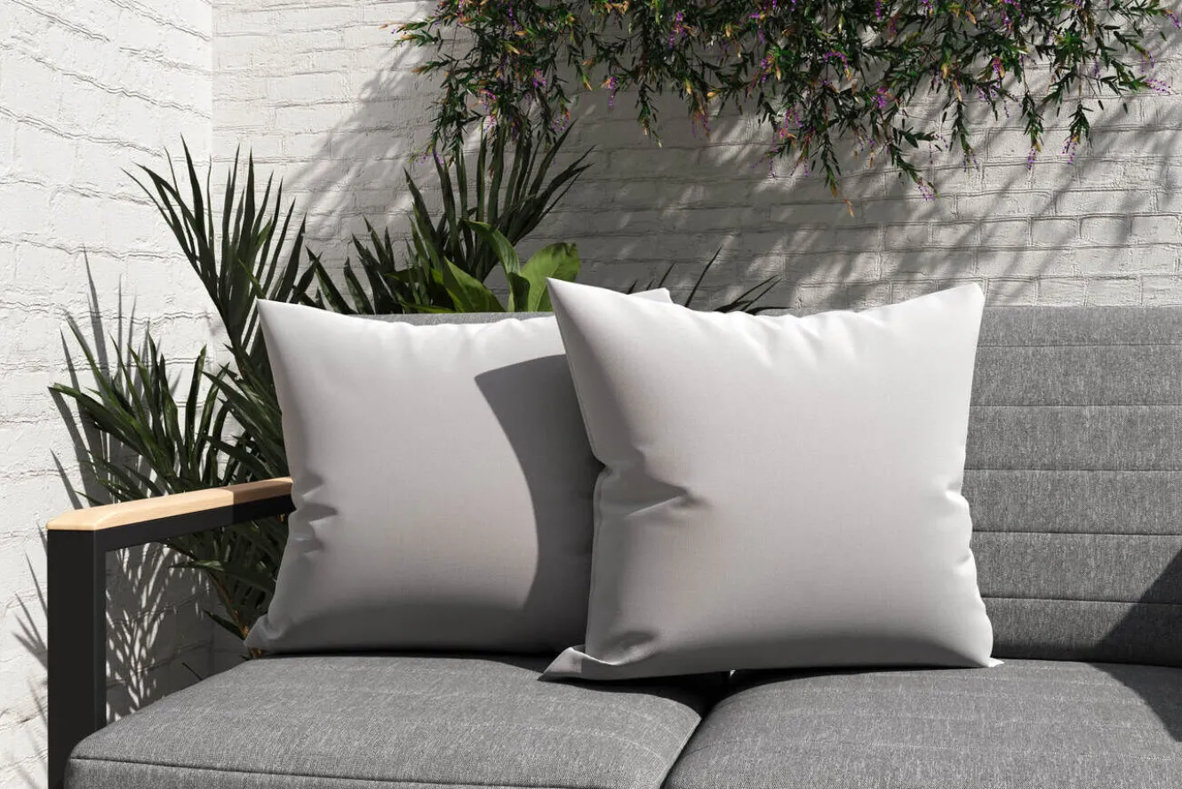 OUTFLEXX Tampere Dekokissen, desert sand, 100% Polyacryl, 45 x 45 cm, Premium 2er-Set