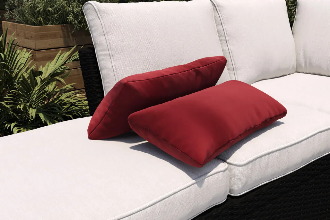 OUTFLEXX Tampere Dekokissen, rot, 100% Polyacryl, 30 x 60 cm, premium 2er-Set