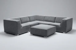 OUTFLEXX Tasty Gartenlounge für 6 Personen, dunkelgrau, Alu/Polyester, robust