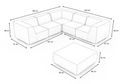 OUTFLEXX Tasty Gartenlounge für 6 Personen, dunkelgrau, Alu/Polyester, robust