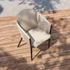 OUTFLEXX Tavio Dining Sessel, hellgrau/beige, Alu/Rope-Geflecht, 58 x 61 x 80 cm, inkl. Kissen