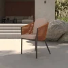 OUTFLEXX Tavio Dining Sessel, orange-anthrazit, Alu/Rope-Geflecht, 58 x 61 x 80 cm, inkl. Kissen