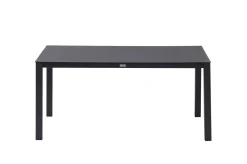 OUTFLEXX Tavio Garten-Essgruppe, anthrazit matt/dunkelgrau, Alu/Rope-Geflecht/Spraystone, 160 x 95 cm, 4 Diningsessel