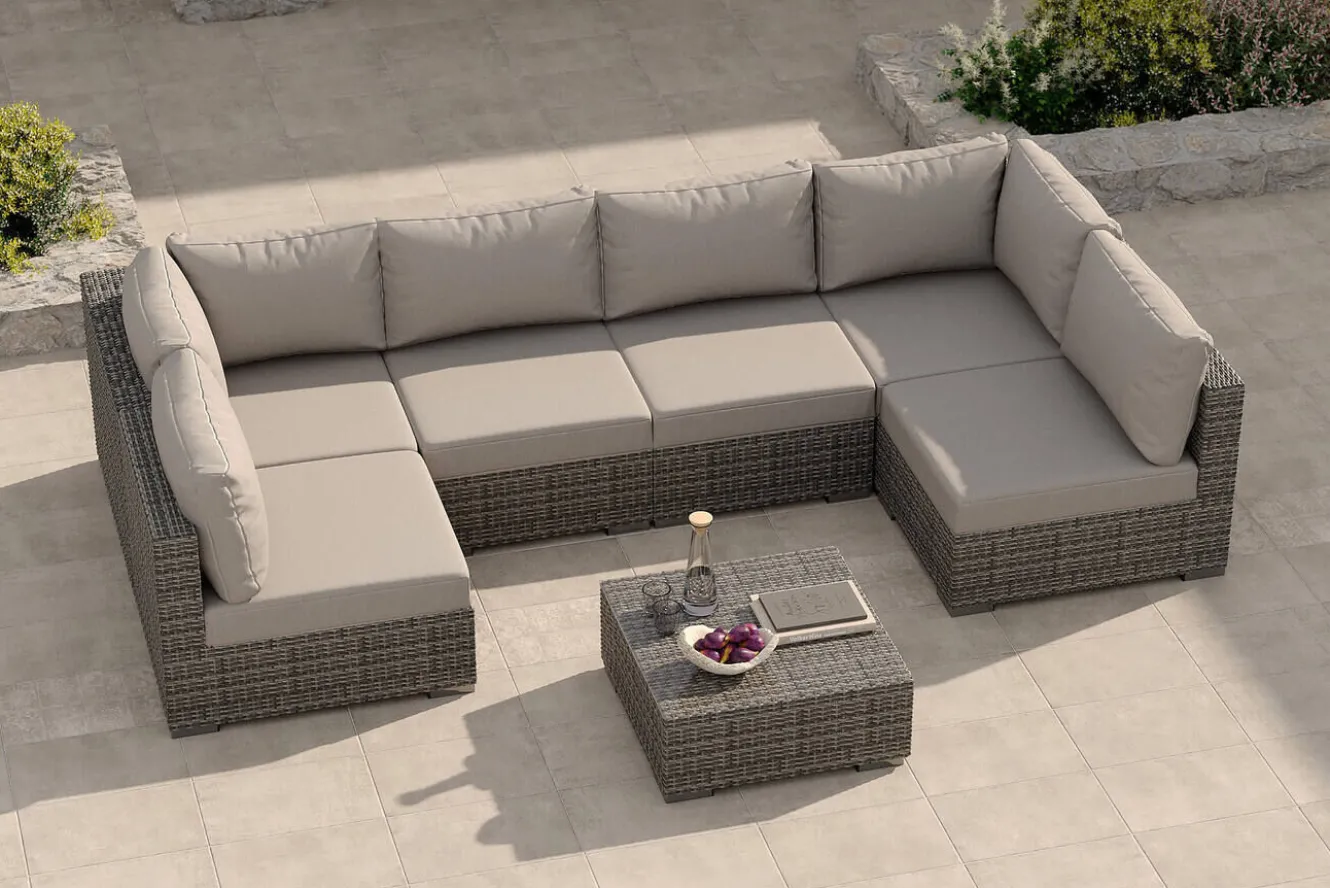 OUTFLEXX Tiago Gartenlounge für 6 Personen, langlebiges Material, robust, witterungsbeständig