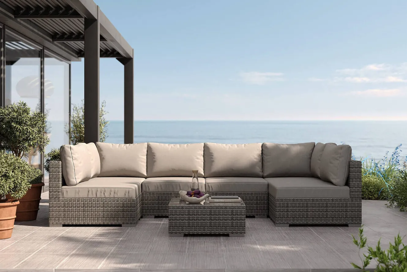 OUTFLEXX Tiago Gartenlounge für 6 Personen, langlebiges Material, robust, witterungsbeständig