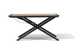 OUTFLEXX Tisch, anthrazit matt, Aluminium, 110 x 60 cm, höhenverstellbar, Tischplatte aus Kristall-Kunststein