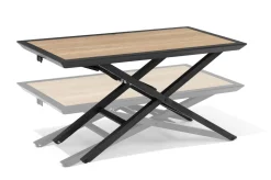 OUTFLEXX Tisch, anthrazit matt, Aluminium, 110 x 60 cm, höhenverstellbar, Tischplatte aus Kristall-Kunststein