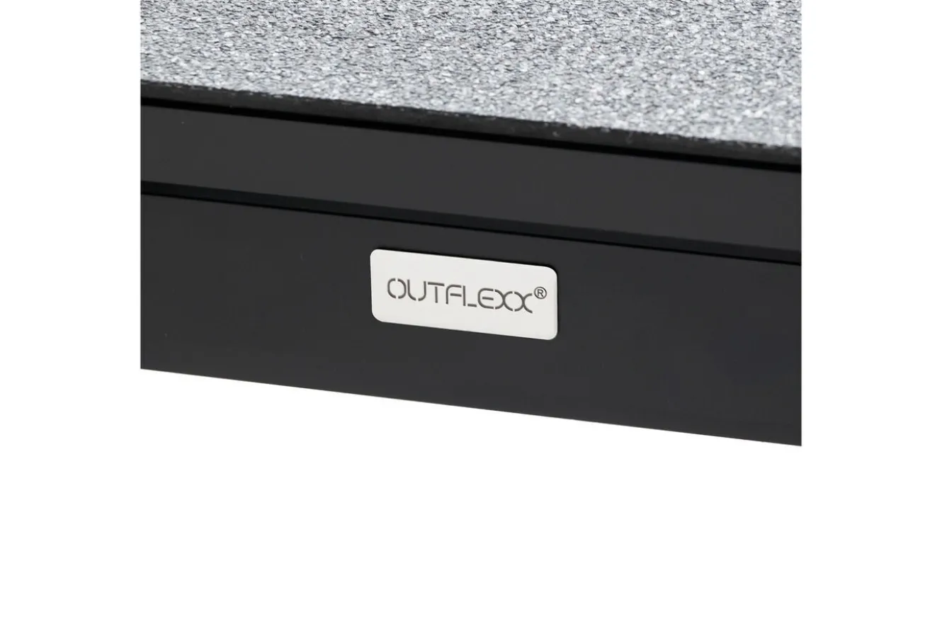 OUTFLEXX Toronto Ausziehtisch, anthrazit matt, Alu/Spraystone, 180/280x100cm, Schubladenauszug