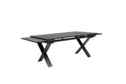 OUTFLEXX Toronto Ausziehtisch, anthrazit matt, Alu/Spraystone, 180/280x100cm, Schubladenauszug