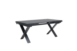 OUTFLEXX Toronto Ausziehtisch, anthrazit matt, Alu/Spraystone, 180/280x100cm, Schubladenauszug