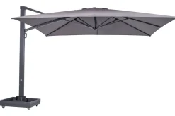 OUTFLEXX Ultimate L Ampelschirm, 400 x 400 cm, 360° drehbar, UV-Schutz 80+, Alu/Spuncrylic®, inkl. Schirmständer