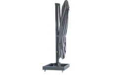 OUTFLEXX Ultimate L Ampelschirm, 400 x 400 cm, 360° drehbar, UV-Schutz 80+, Alu/Spuncrylic®, inkl. Schirmständer