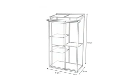OUTFLEXX Verde Smart Balkon-Gewächshaus, schwarzer Rahmen, Aluminium/Polycarbonat, 91 x 51 x 166 cm, UV-beständig, pulverbeschichtet, mit Tür und Regalböden
