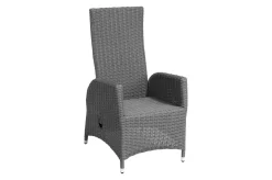 OUTFLEXX Vigo Dining-Sessel, stahlgrau-meliert, Polyrattan, 60x68x111cm, Rücken stufenlos verstellbar
