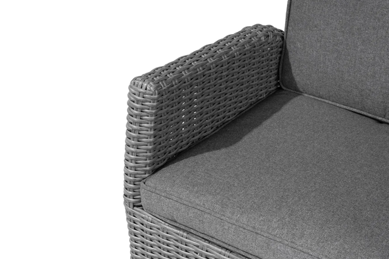 OUTFLEXX Vigo Dining-Sessel, stahlgrau-meliert, Polyrattan, 60x68x111cm, Rücken stufenlos verstellbar