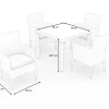 OUTFLEXX Vigo Garten-Essgruppe, stahlgrau-meliert/grau, Alu/Polyrattan/Polyester, Tisch 90 x 90 cm, 4 Sessel