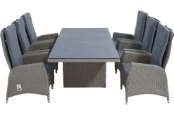 OUTFLEXX Vigo Garten-Essgruppe, 6 Personen, inkl. Kissen, 200x95cm, Polyrattan