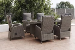 OUTFLEXX Vigo Garten-Essgruppe, 6 Personen, inkl. Kissen, 200x95cm, Polyrattan