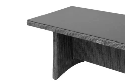 OUTFLEXX Vigo Garten-Essgruppe, grau/schiefergrau, Aluminium/Polyrattan/Glas, 200 x 95 cm, 8 Sessel, verstellbare Rückenlehne