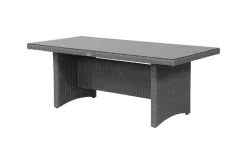 OUTFLEXX Vigo Garten-Essgruppe, grau/schiefergrau, Aluminium/Polyrattan/Glas, 200 x 95 cm, 8 Sessel, verstellbare Rückenlehne