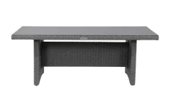 OUTFLEXX Vigo Gartentisch, 8 Personen, 200x95cm, Alu/Polyrattan, Sicherheitsglas