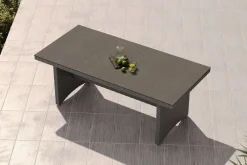 OUTFLEXX Vigo Gartentisch, 8 Personen, 200x95cm, Alu/Polyrattan, Sicherheitsglas
