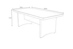 OUTFLEXX Vigo Gartentisch, 8 Personen, 200x95cm, Alu/Polyrattan, Sicherheitsglas