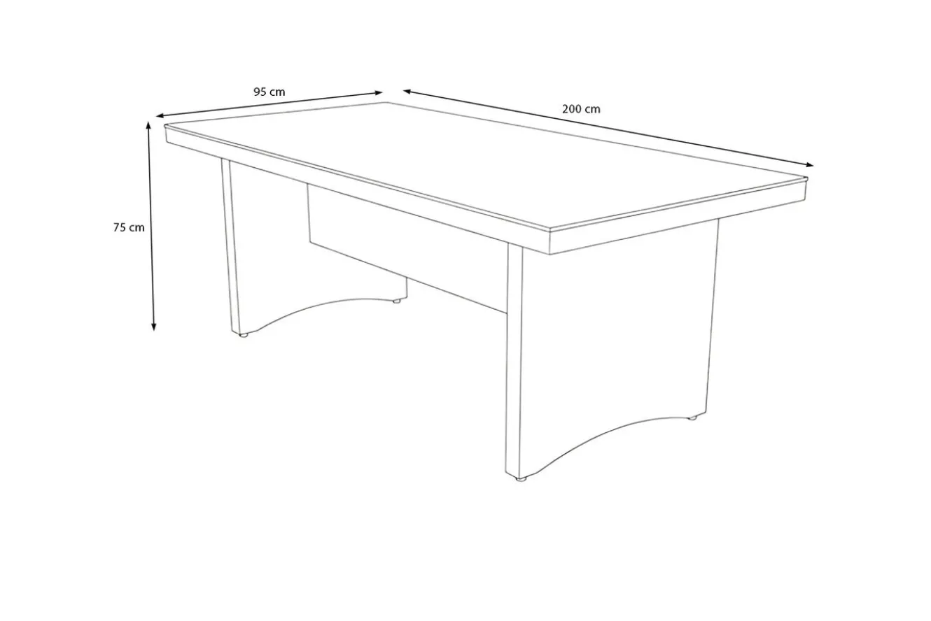 OUTFLEXX Vigo Gartentisch, 8 Personen, 200x95cm, Alu/Polyrattan, Sicherheitsglas