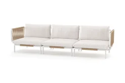 OUTFLEXX Visby Gartenlounge 3-teilig, creme/weiß, Alu/Stahl, inkl. Polster, abnehmbare Bezüge,elektrophoretisch beschichtet