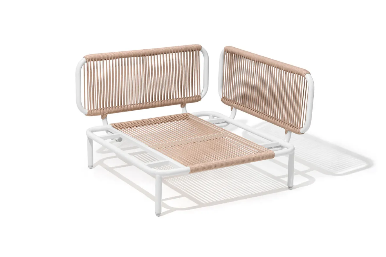 OUTFLEXX Visby Loungesofa Eckteil, creme/weiß, Alu/Stahl, inkl. Kissen, elektrophoretisch beschichtet