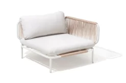 OUTFLEXX Visby Loungesofa Eckteil, creme/weiß, Alu/Stahl, inkl. Kissen, elektrophoretisch beschichtet