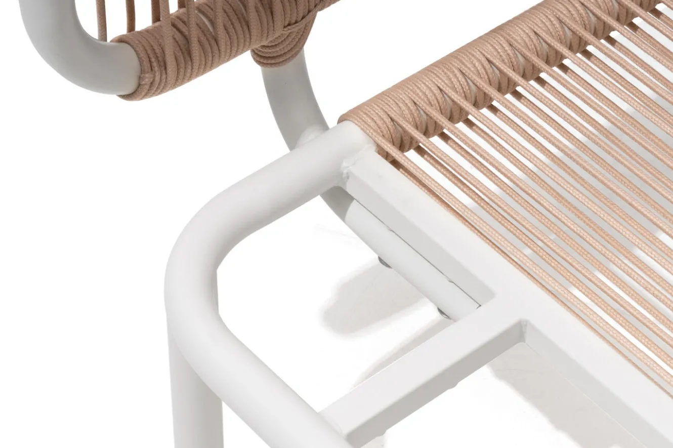 OUTFLEXX Visby Loungesofa Eckteil, creme/weiß, Alu/Stahl, inkl. Kissen, elektrophoretisch beschichtet