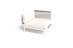 OUTFLEXX Visby Loungesofa Eckteil, creme/weiß, Alu/Stahl, inkl. Kissen, elektrophoretisch beschichtet