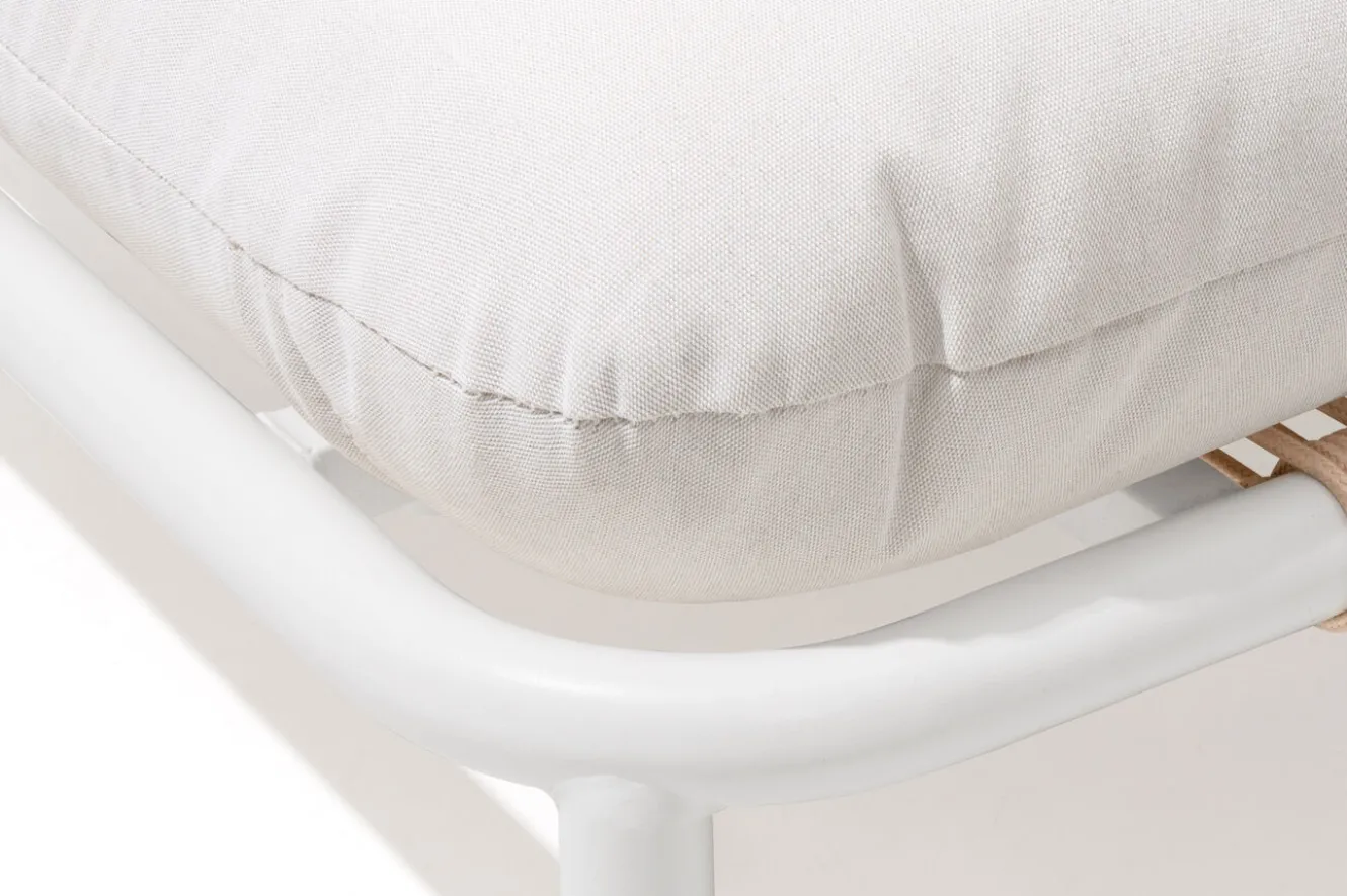 OUTFLEXX Visby Loungesofa Mittelteil, creme/weiß, Alu/Stahl, inkl. Kissen, elektrophoretisch beschichtet