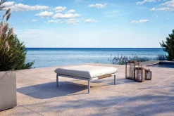 OUTFLEXX Visby Loungesofa Ottomane, creme/weiß , Alu/Stahl, elektrophoretisch beschichtet